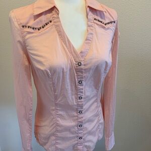 Guess Jeans Powder Pink Western Inspired Shirt M​​​​​​​​​​​​​​​​​​​​​